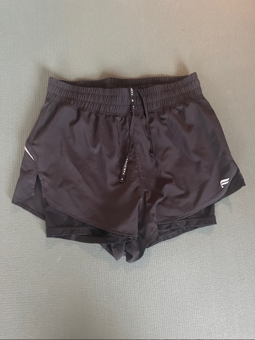Women’s Black Two-Layer Performance Running Shorts
